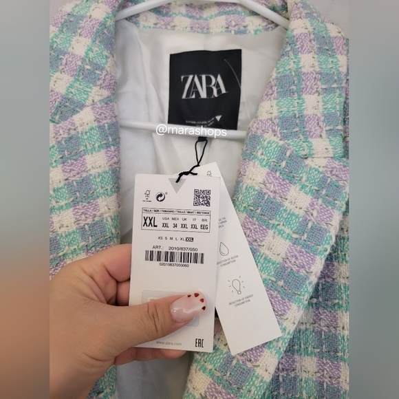 Zara Textured Cropped Blazer - Picture 6 of 9